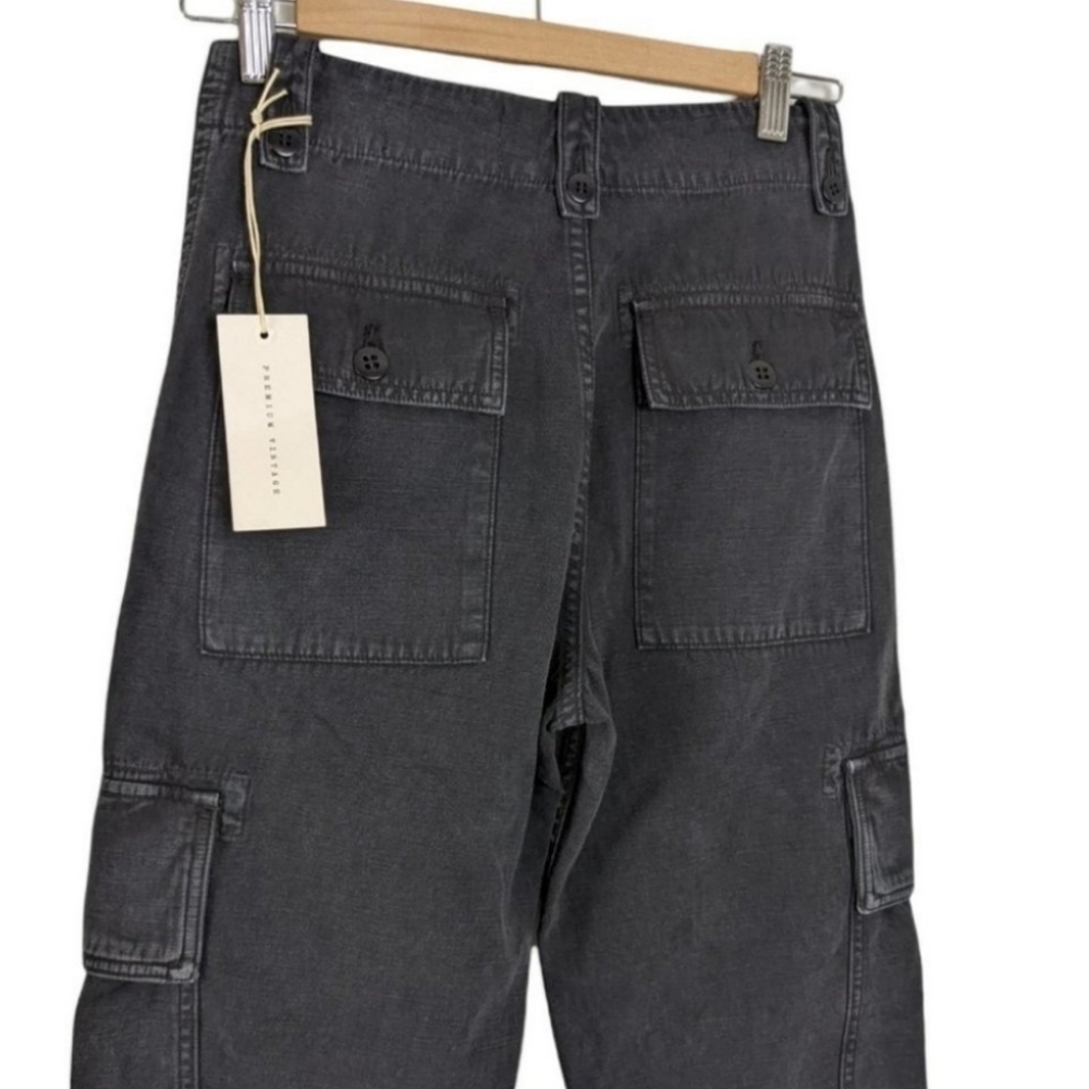 COH Zadie High Rise Surplus Cargo Linen Blend Pants in  Washed Black sz 23 NWT - Picture 4 of 15